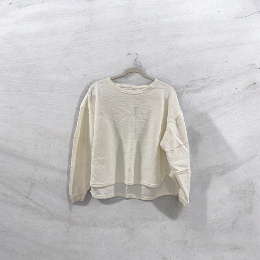 Free People Cream Oversized Sweater